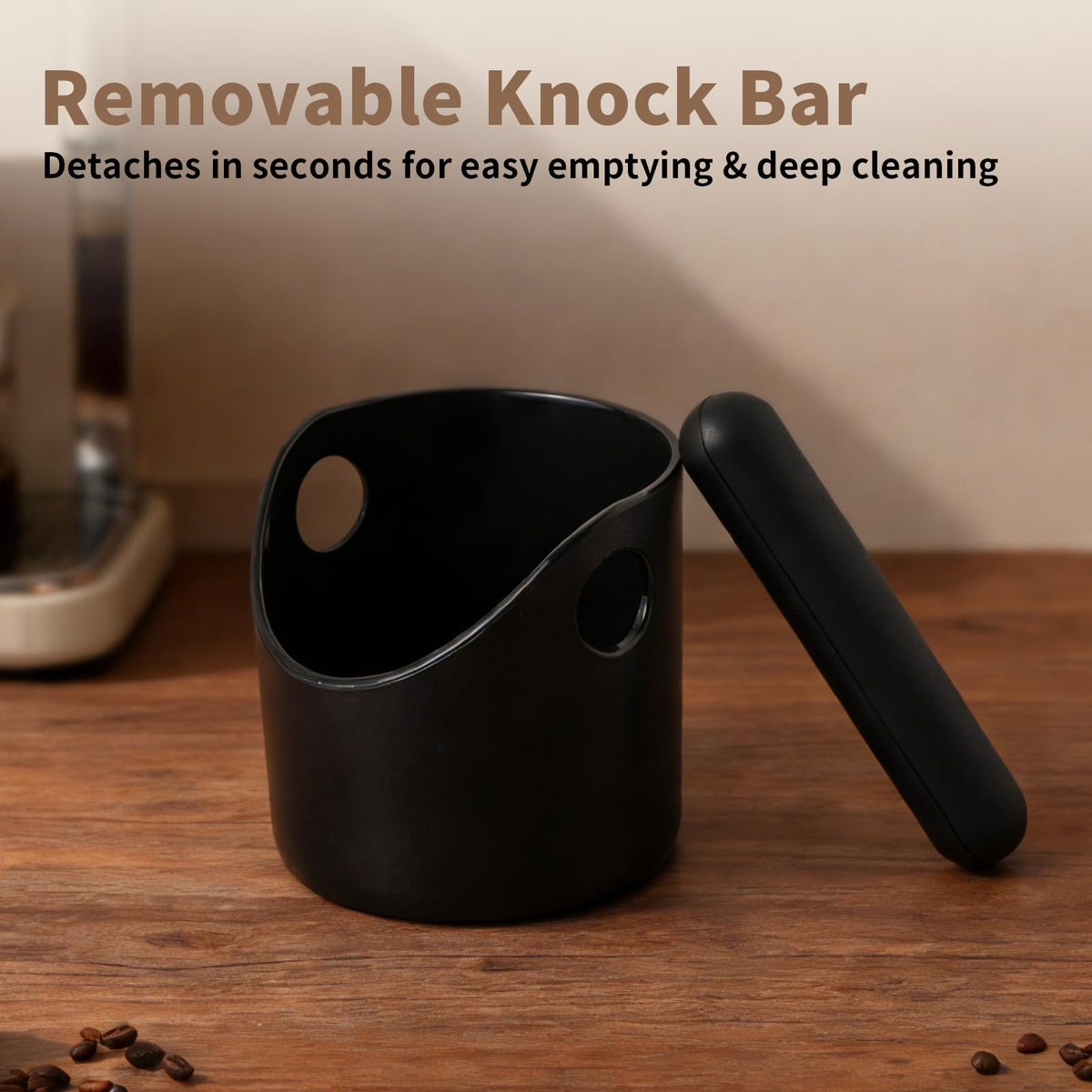 Espresso Knock Box, 4.6-Inch Compact Coffee Grounds Container