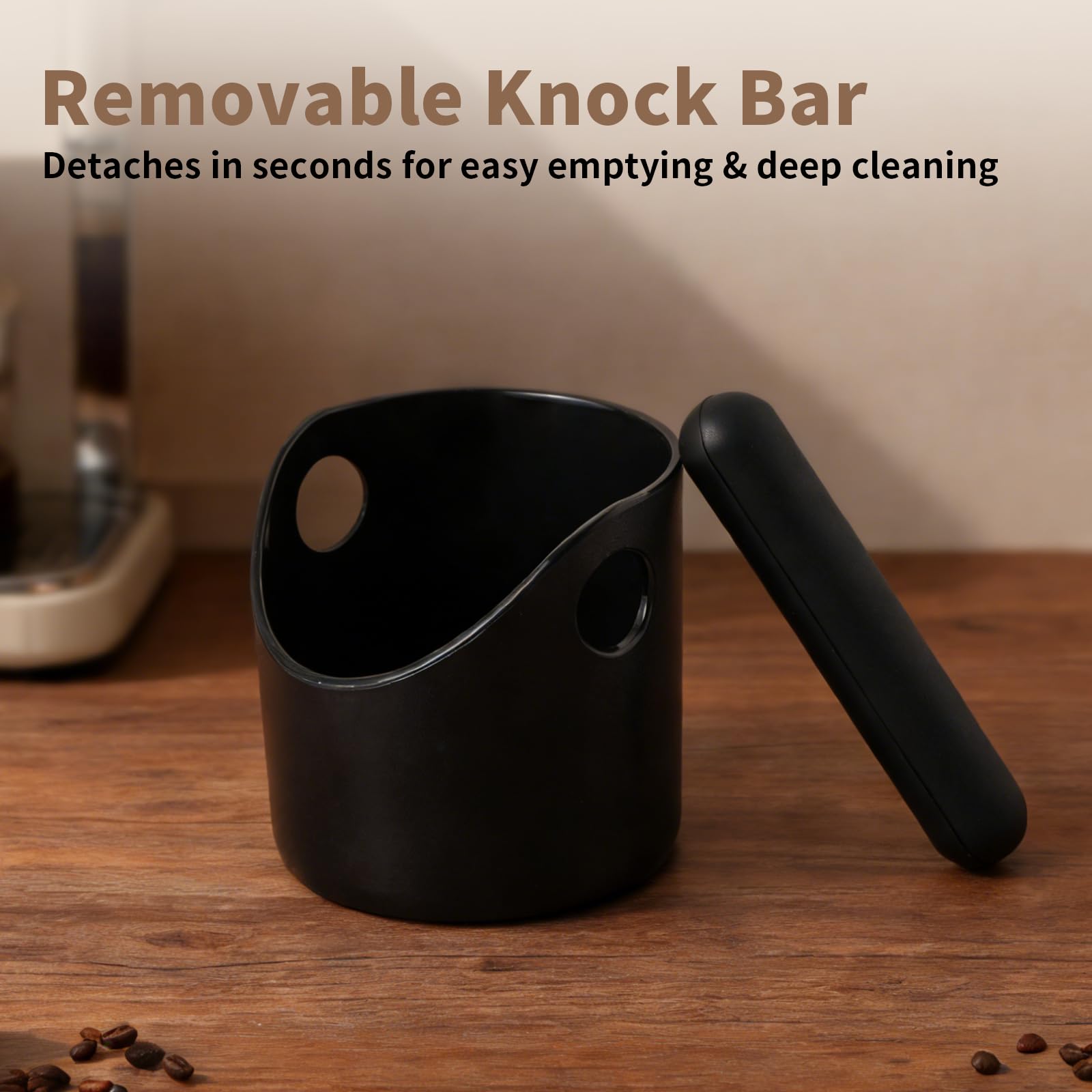 Espresso Knock Box, 4.6-Inch Compact Coffee Grounds Container