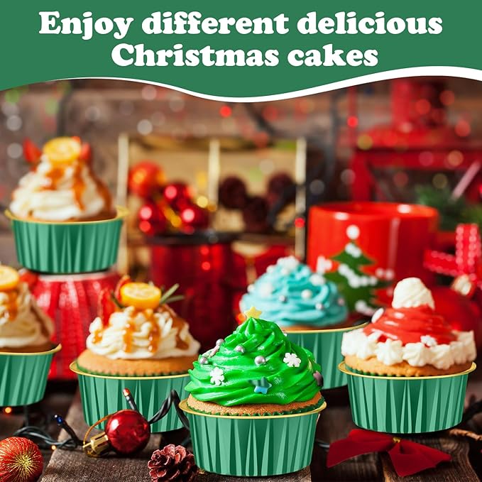 Gejoy 400 Pcs Aluminum Foil Baking Cups with Lids 5 oz Disposable Ramekins Mini Cake Pans Creme