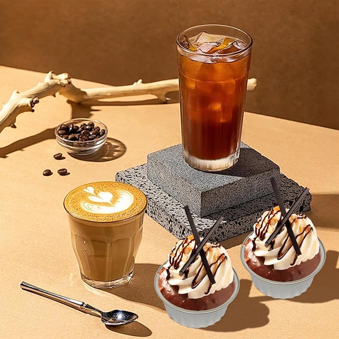 100 Pcs Aluminum Foil Baking Cups with Lids, 5oz Cupcake Liners Dessert Cups,Disposable Ramekins