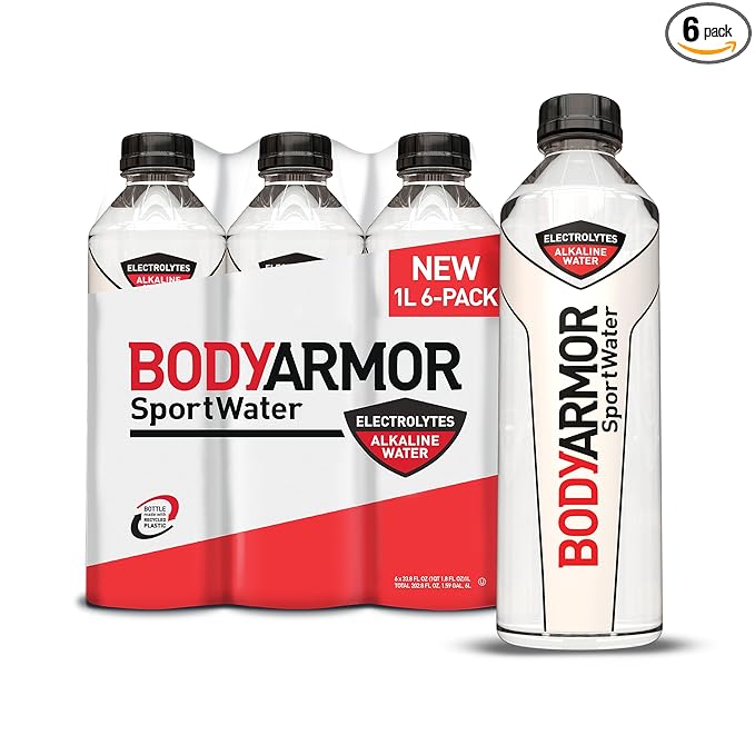 BODYARMOR SportWater Alkaline Water, Superior Hydration, High Alkaline Water pH 9+, Electrolytes