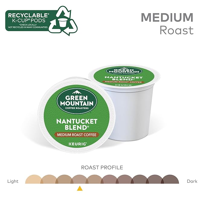 Green Mountain Coffee Roasters Nantucket Blend, Single-Serve Keurig K-Cup Pods, Medium Roast Coffee
