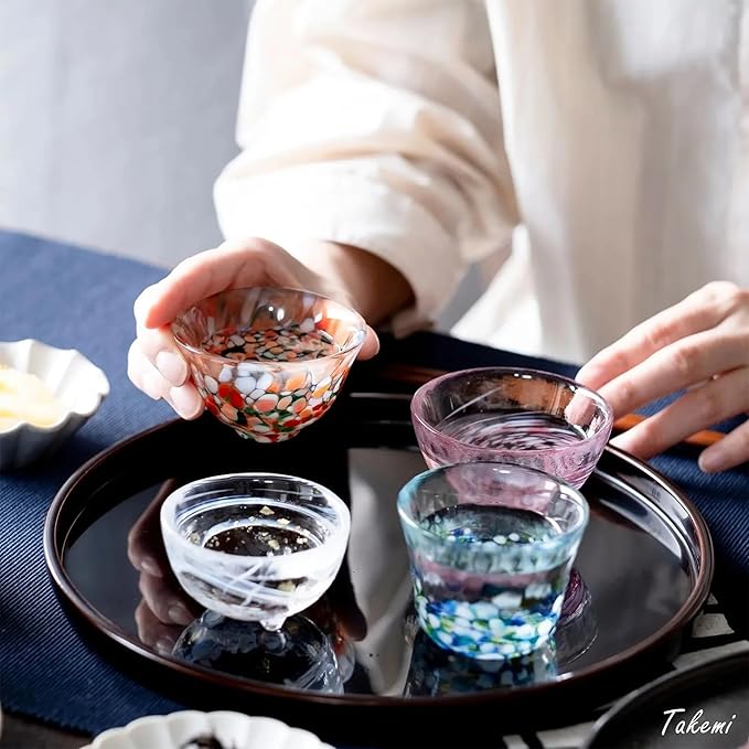 Japanese drinkware gift Handcrafted Mini Glass Set Elegant Japanese Sake Cups Perfect for Any