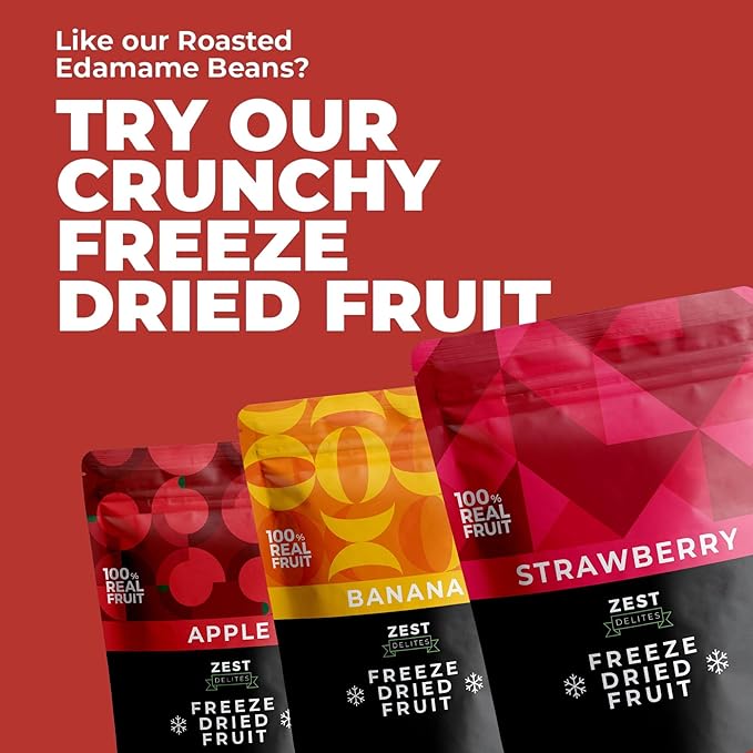 Crunchy Dry Roasted Edamame Beans Snack by Zest Delites, Sriracha, Vegan, Low Calorie (110cal) High