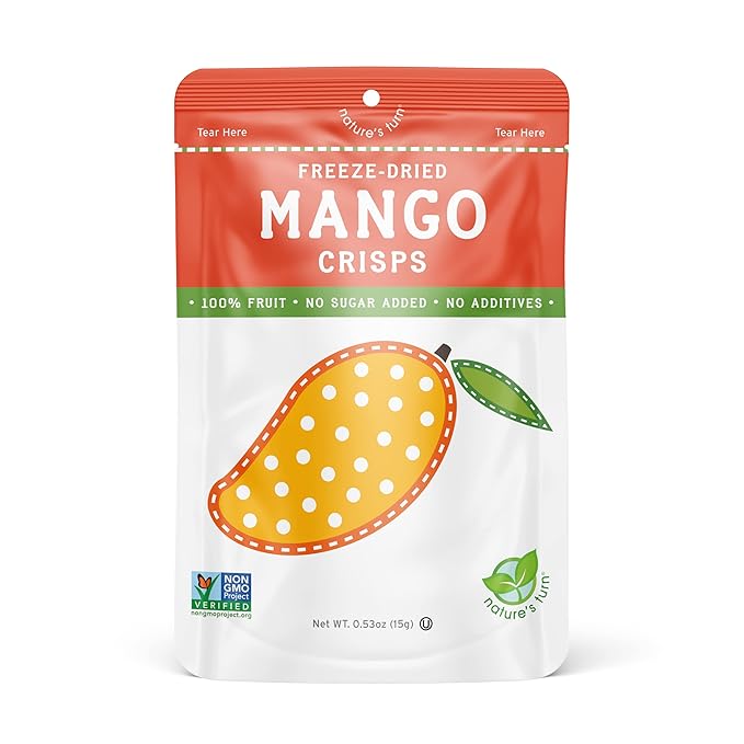 Nature’s Turn Freeze-Dried Mango Crisps – Healthy, Gluten-Free, Crispy & Delicious, Plant-Based