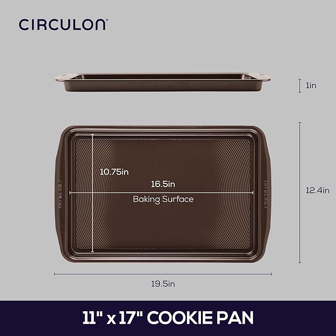 Circulon Nonstick Bakeware, Nonstick Cookie Sheet / Baking Sheet - 11 Inch x 17 Inch, Chocolate