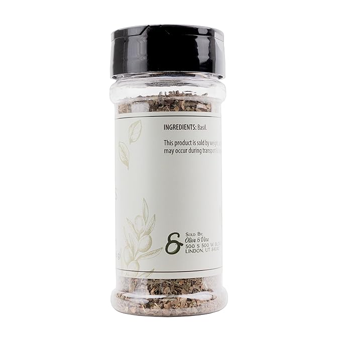 Olive & Vine Basil Leaves, Fresh Herbal Flavor, Seasoning for Pasta, Pesto, Salads, Rich Tradition