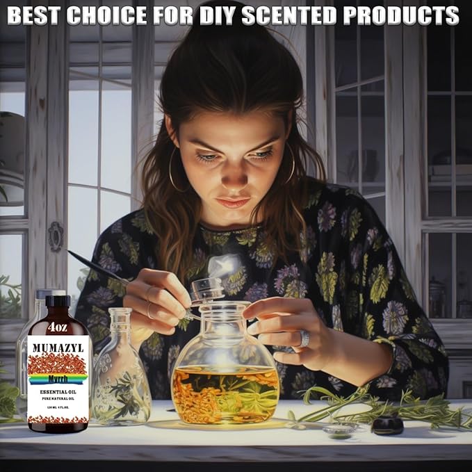 Myrrh Essential Oil, Myrrh Oil 4 Fl Oz 120ML for Diffuser Humidifier Yoga Cleaning DIY Candle Soap
