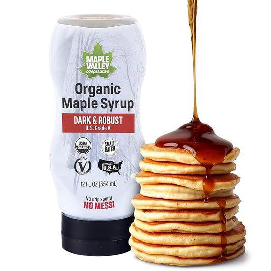 Maple Valley Organic Pure Maple Syrup, Dark & Robust Better Than Pancake Syrup, Use for Coffee or