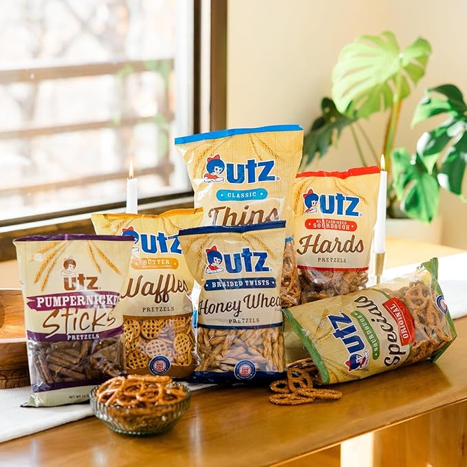 Utz Sourdough Specials Pretzels, Original, 63 oz. Barrel, Classic Pretzel Knot with Rich Sourdough