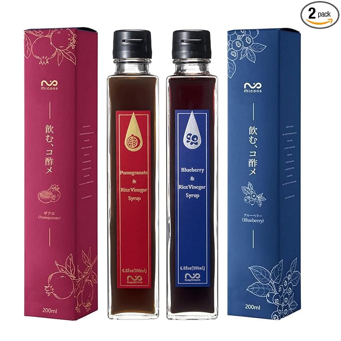 [Micoas] Pomegranate & Rice Vinegar Syrup, Blueberry & Rice Vinegar Syrup, Drinking Vinegar, Shrub