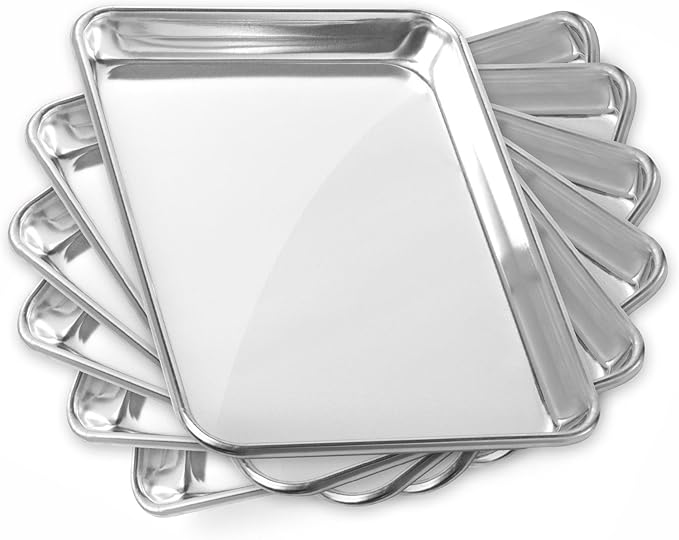 GRIDMANN 9" x 13" Commercial Grade Aluminum Cookie Sheet Baking Tray Jelly Roll Pan Quarter Sheet
