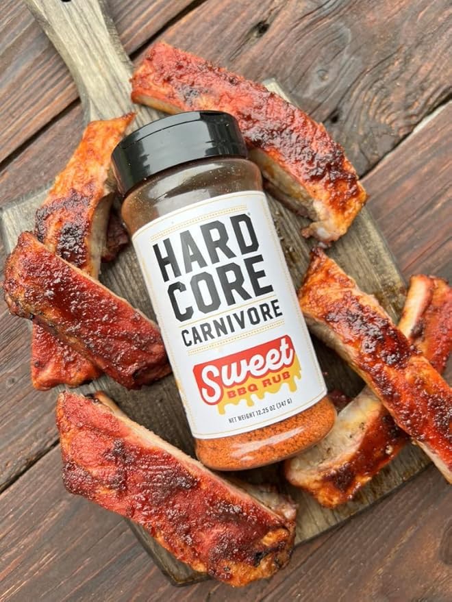 Hardcore Carnivore Sweet BBQ Seasoning (12.25 oz Shaker) Texas-Made Bold, Sweet BBQ Rub for