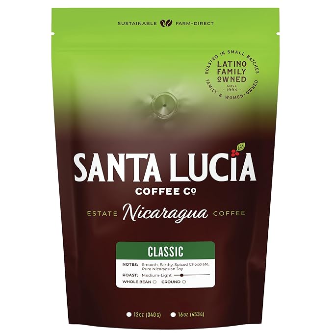 Santa Lucia Coffee - Grand Reserve Classic Medium Roast Nicaraguan Coffee - Medium Roast - 91 Point