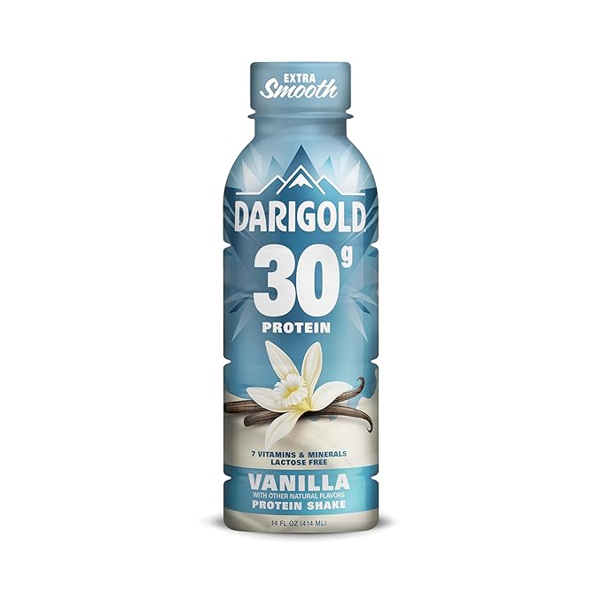 Darigold Ready to Drink Vanilla Protein Shake, 30g Protein, No Added Sugar, Lactose Free, Only 160