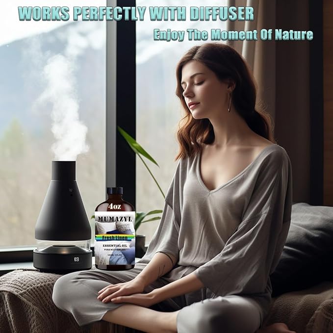 Fresh Linen Essential Oil, Fresh Linen Oil 4 Fl Oz 120ML for Diffuser Humidifier Yoga Cleaning DIY