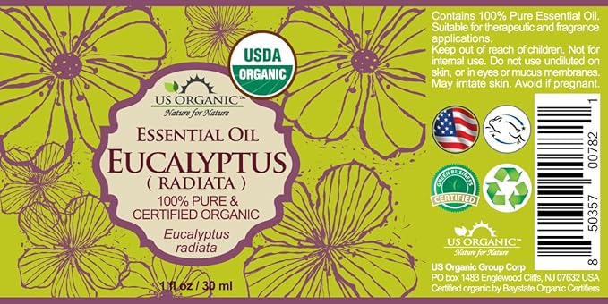 US Organic 100% Pure Eucalyptus Essential Oil (Radiata) - USDA Certified Organic, Steam Distilled