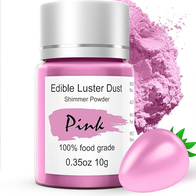 Hot Pink Edible Luster Dust for Cake Decorating ??10g Colaele Shimmering Edible Glitter Dust for