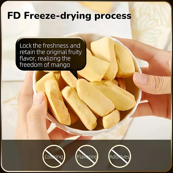 Freeze Dried Mango Chunks, Dried Mango, crispy fruit mango，mango dried fruit，Unsweetened, Crispy
