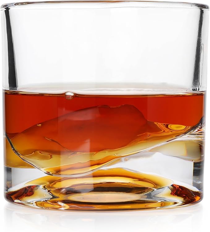 Yosemite Heavy Crystal Whiskey Glasses Gift Set of 2, Thick Freezable Bourbon Glass 1lb Each