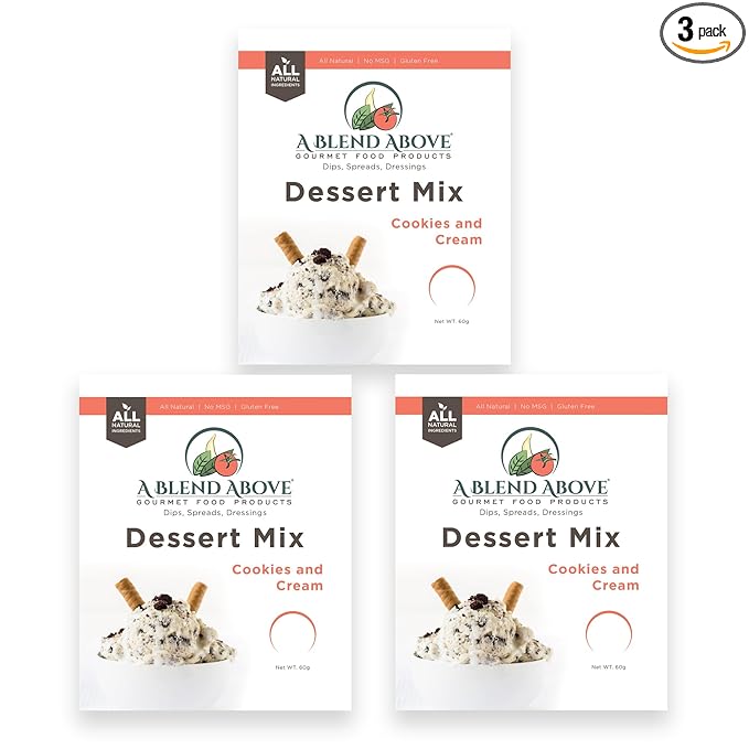 A Blend Above Cookies n Cream No-Bake Dessert Mix, 3 Pack, No-Bake Cheesecake, Fruit Dip, Dessert