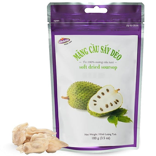 Vinamit Soft Dried Soursop | Soursop Fruit 3.5 oz bag | Natural Tropical Fruit Snack | Vegan