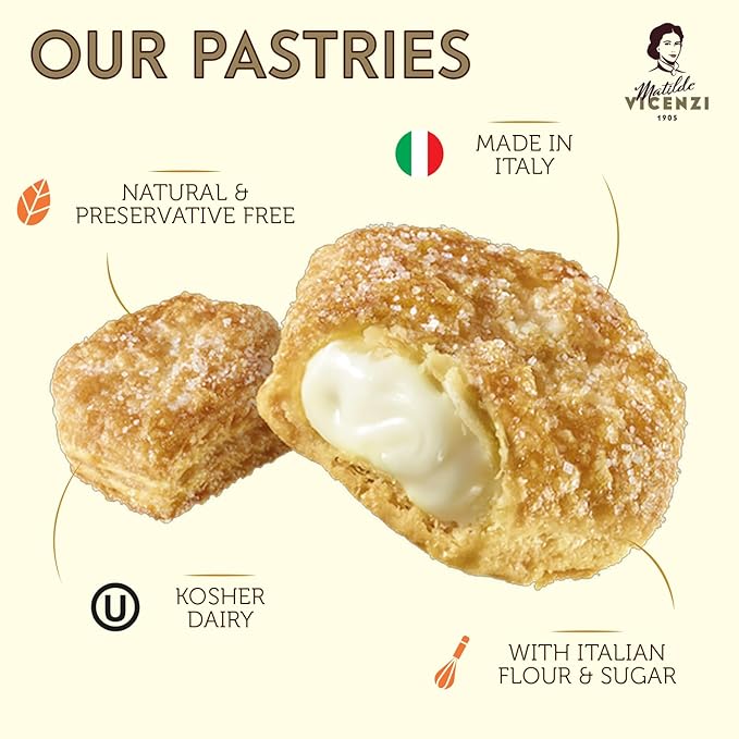 Tesoro Vanilla Filling by Pasticceria Matilde Vicenzi, Vanilla Cream Filled Puff Pastry Patisserie