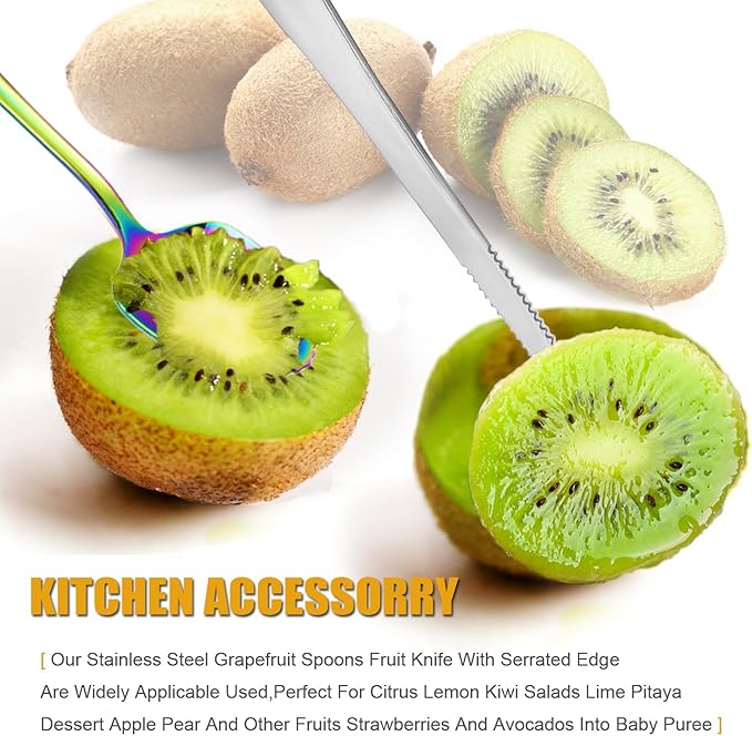Grapefruit Spoon Serrated Edge Grapefruit Knife Stainless Steel Grapefruit Utensil Tool Dessert