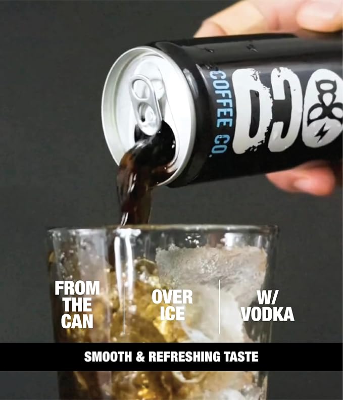 Loco Coffee Black Cold Brew 11 Ounce Can, 12 Count | Zero Sugar, 190mg Caffeine | Gluten Free and