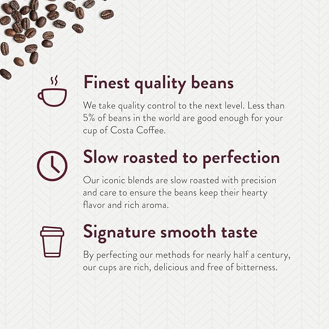 Costa Coffee Medium Roast Single Serve Pods - Signature Blend - 10 ct Box