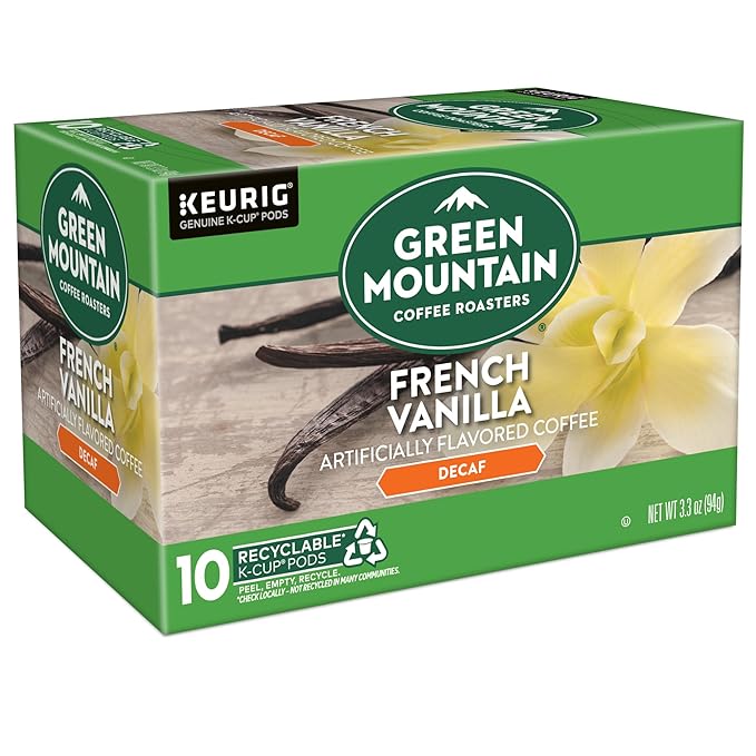 Green Mountain Coffee Roasters French Vanilla Decaf Keurig Single-Serve K-Cup pods, Light Roast