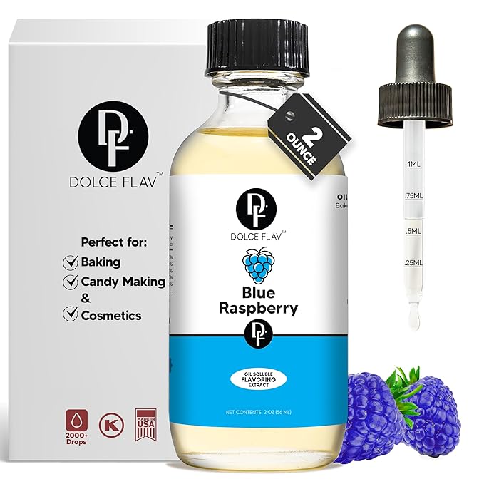 Dolce Flav Blue Raspberry Extract ??2 Ounce Oil-Soluble Kosher, Sugar-Free, Concentrated Blue