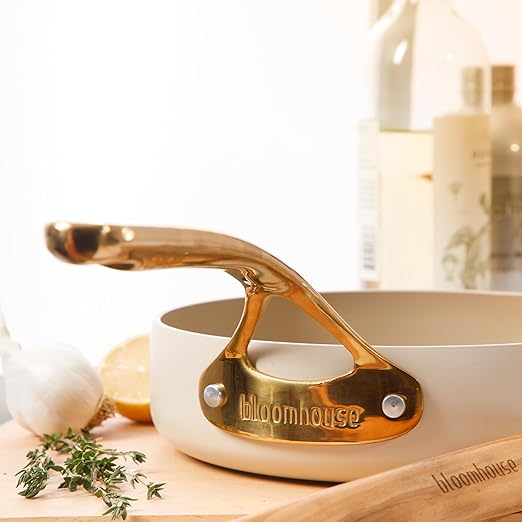 bloomhouse 8 Inch Heavy Duty Aluminum Premium PFA Free Ceramic Nonstick Saute/Deep Frying Pan