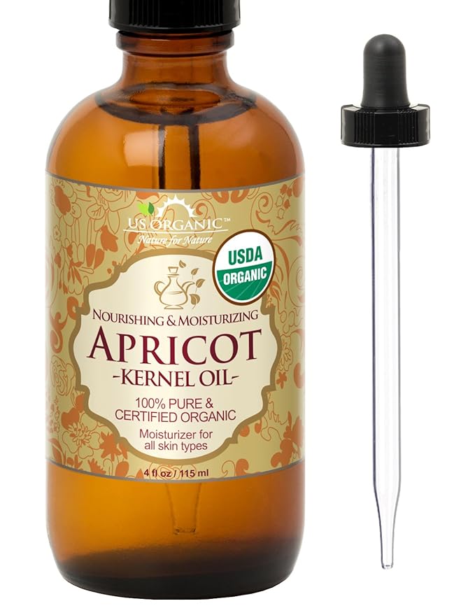 US Organic Apricot Kernel Oil, USDA Certified Organic,100% Pure & Natural, Cold Pressed Virgin
