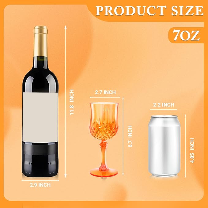Plastic Wine Glasses，Plastic Goblets Vintage Style Cordial Drinking Glasses for Wedding Reception