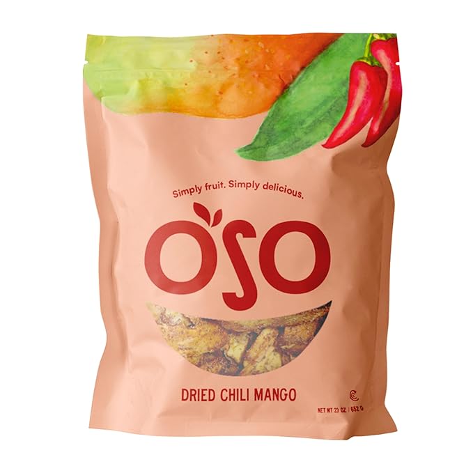 Oso Snacks Dried Chili Mango | No Sugar Added | No Preservatives | 100% Fruit | No GMO | Simply