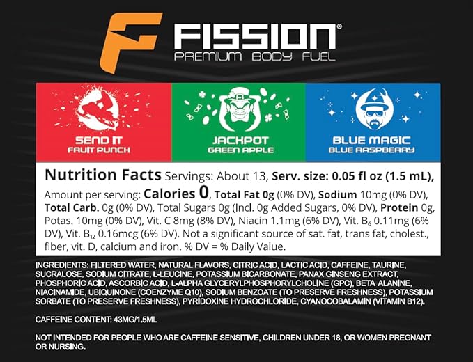 Cirkul Fission Flavor Cartridge Variety Pack with Caffeine, 6-Pack (2 Send It, 2 Jackpot, 2 Blue