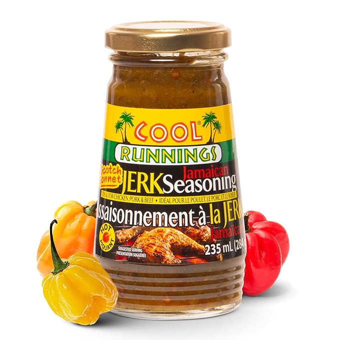 Cool Runnings Jerk Jamaican Seasoning Scotch Bonnet Sauce 284g - Authentic Jamaican Sauce Packed