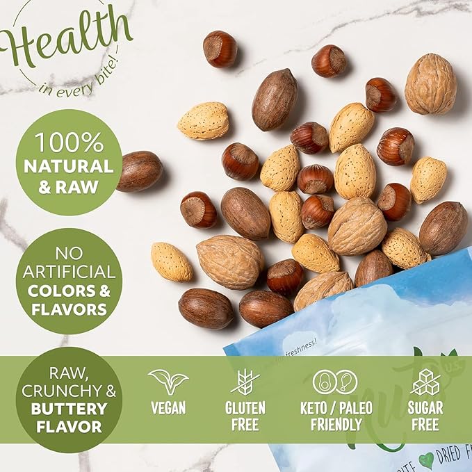 NUTS U.S. ??Mixed Nuts In Shell (Almonds, Walnuts, Hazelnuts, Pecans) | No Added Colors and No