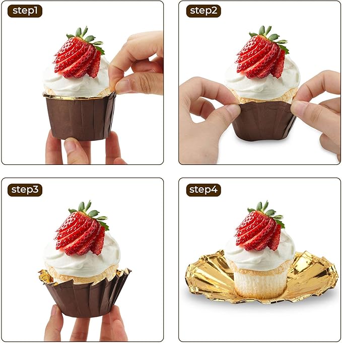 Aluminum Foil Cupcake Cups, Eusoar Disposable Muffin Liners 50Pcs, Baking Cups, Aluminum Cupcake