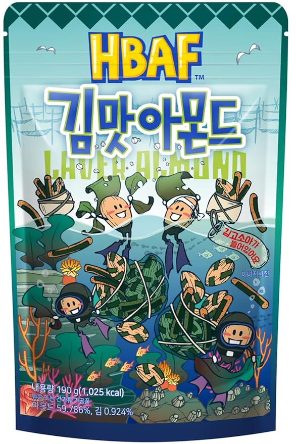 [Official Gilim HBAF Brand] Korean Seasoned Almonds (Laver, 1 x 210 gram pack)