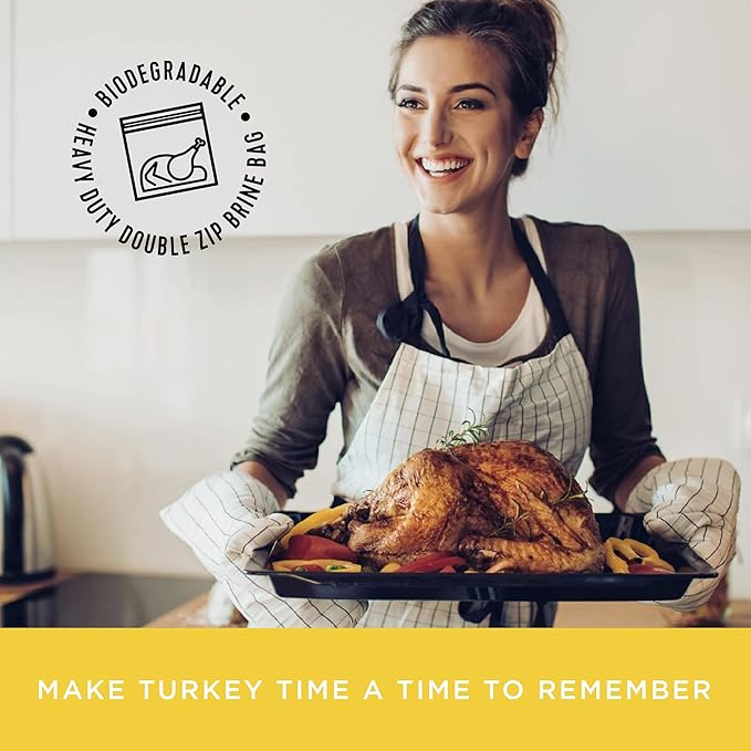 Fire & Flavor Lemon Pepper Turkey Perfect Brine - Turkey Brine Kit with Bag for Roasting, Grilling