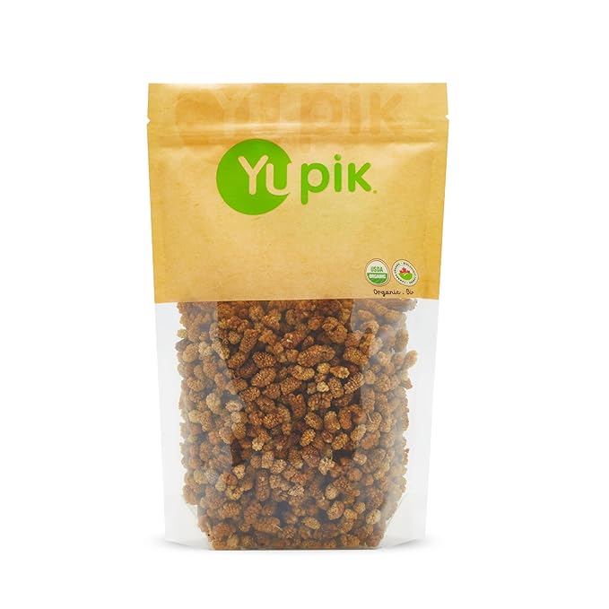 Yupik Organic Dried Mulberries, 2.2 lb, Dried Fruit, Non-GMO, Vegan, Gluten-Free, No Added Sugar
