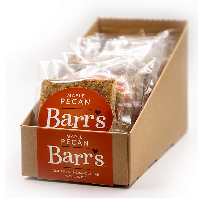 Mrs. Barr’s Natural Foods Granola Bars | Maple Pecan | Certified Organic Gluten Free Oats | Soft