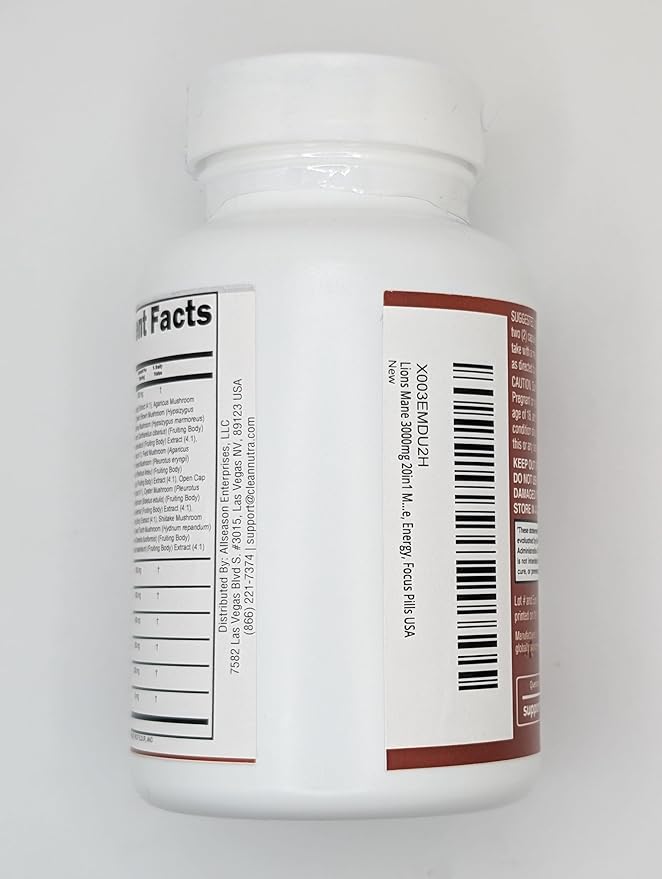 Clean Nutraceuticals Lions Mane 20in1 Mushroom Supplement with Turkey Tail Reishi Cordyceps Chaga