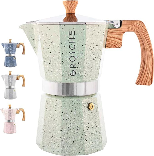 GROSCHE Milano Moka pot, Stovetop Espresso maker, Greca Coffee Maker, Stovetop coffee maker and