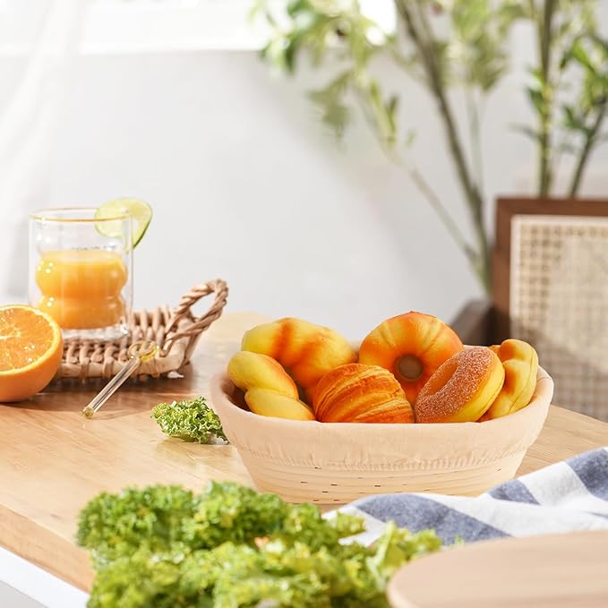 Nisorpa 10 Sets Banneton Bread Proofing Basket Sourdough Proofing Baskets Bread Baking Bowl Kit