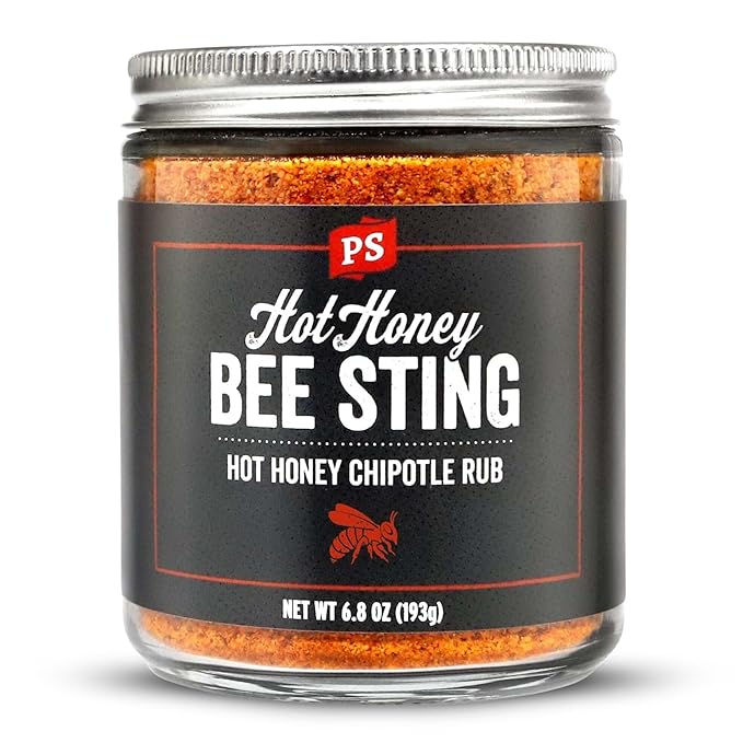 PS Seasoning Bee Sting - Hot Honey Chipotle BBQ Seasoning and Rubs for Smoking, Grilling, Baking
