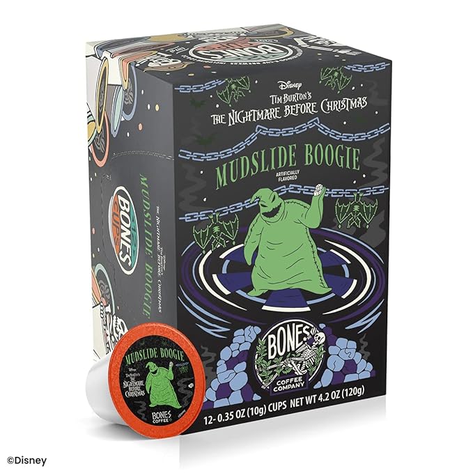Bones Coffee Company Mudslide Boogie, Chocolate Mudslide Flavored Coffee Pods, Low Acid Medium