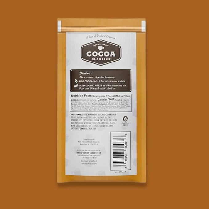 Cocoa Classics Caramel Cocoa Mix Hot Chocolate Made with Nonfat Milk Just Add Hot Water Make Hot or